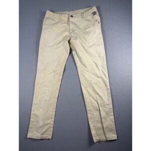 B & Q Authentic Designer Collection Mens Beige Khaki Straight Leg Pants 32x30